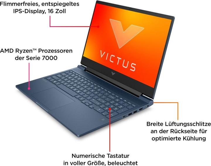 Actual product image HP 16-s0182ng (16.10", 512 GB, 32 GB, DE, AMD Ryzen 7 7840HS)