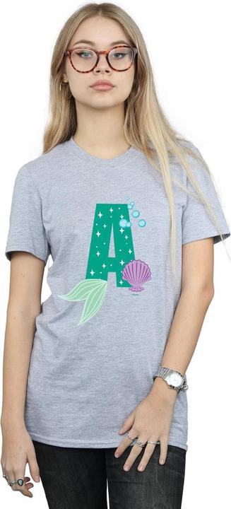 Actual product image Disney Womens/Ladies Alphabet A Is For Ariel Cotton Boyfriend T-Shirt (L)
