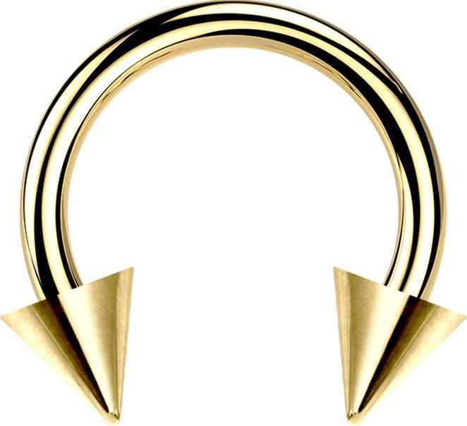 Produktbild Star Piercing Micro Circular Barbell vergoldet mit zwei Cones (ohne Messing, Chirurgenstahl 316L)
