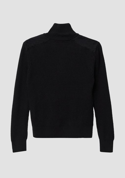 Immagine prodotto s.Oliver Strickpullover Strickpullover mit Troyer-Kragen und Schulterpaneelen aus Webstoff (146, 152)