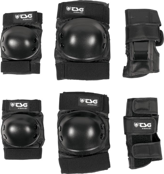 Image du produit TSG Kit de skate junior Black 2021 (Taille unique, Coudes, Genouillère, Protège-poignets)