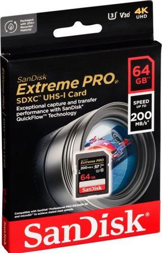 Immagine prodotto SANDISK Extreme PRO UHS-I V30 (64 GB, SDXC, U3, UHS-I)