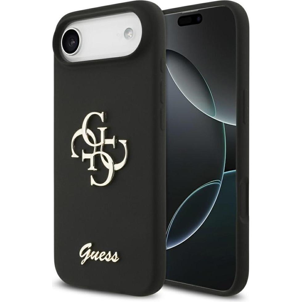 Guess - Silicone Big 4G Script (GUHCP17MSC4GSMK) - iPhone 17 Air - Black (Apple iPhone 17 Pro), Cover smartphone, Nero