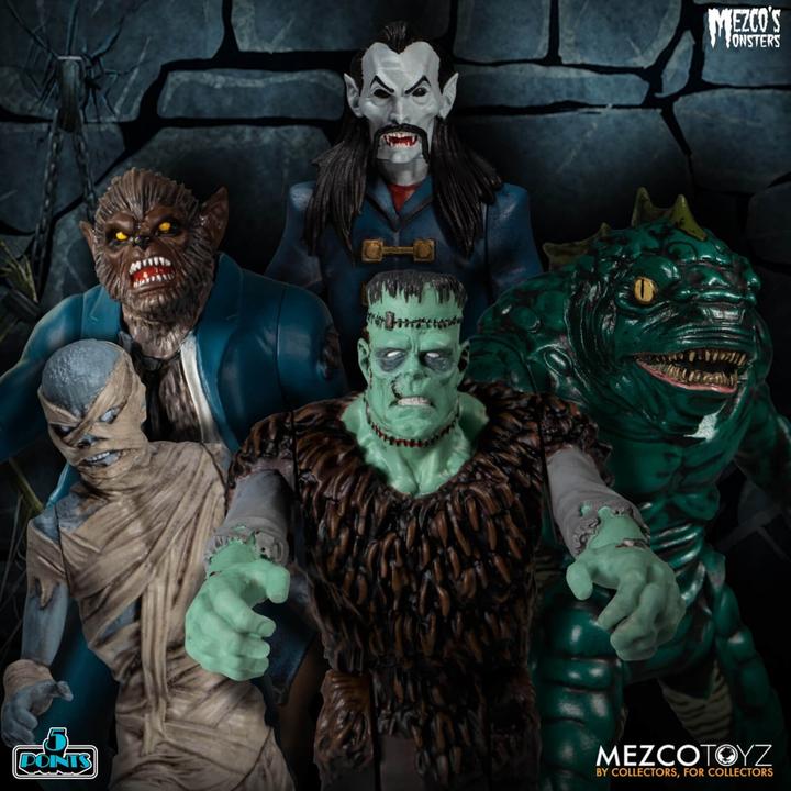 Actual product image Mezco Toys Mezco's Monsters figurines 5 Points Tower of Fear Deluxe Box Set 9 cm