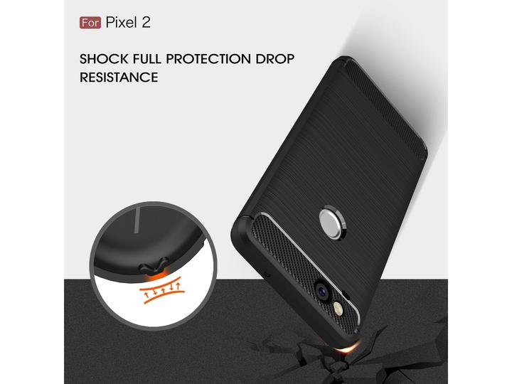 Produktbild Screenguard Google Pixel 2 Hülle Carbon Brushed Soft TPU (Google Pixel 2)