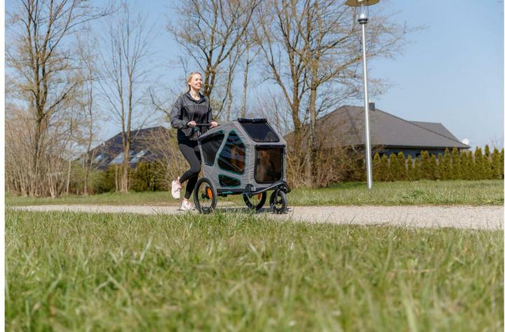 Produktbild Trixie Jogger-Umbausatz für Fahrradanhänger, Grau/Salbei (Hund, Faltbar)