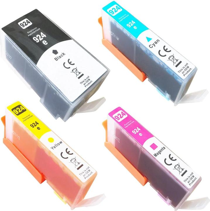 Hermex Alternative Tintenpatrone zu HP 924e 4K0V0NE 4K0U7NE 4K0U9NE 4K0U8NE XL (BK, C, M, Y)