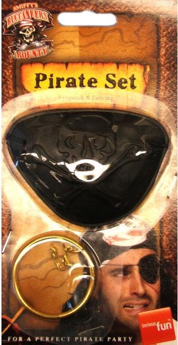 Image du produit Smiffys Cache-oeil de pirate avec boucle d'oreille et élastique, plastique