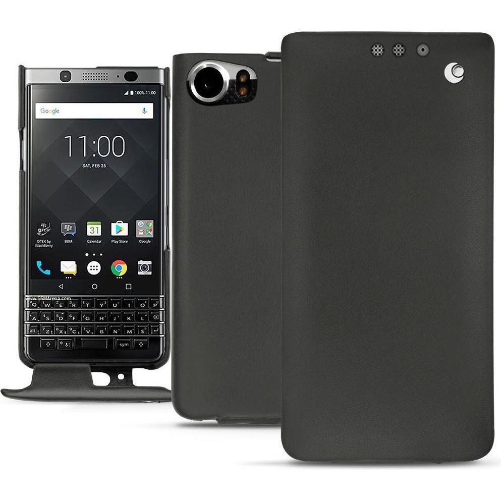Noreve Lederschutzhülle vertikal (Blackberry KEYone), Smartphone Hülle, Schwarz