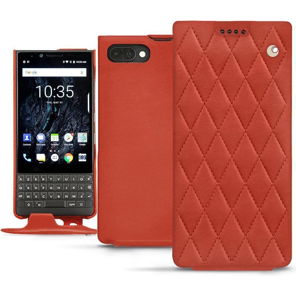 Noreve Lederschutzhülle vertikal (Blackberry KEY2), Smartphone Hülle, Orange