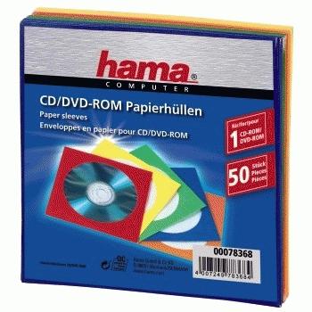 Actual product image Hama CD/DVD paper sleeves, pack of 50, fa