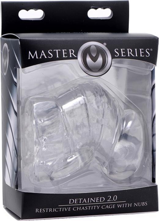 Productafbeelding Master Series Vastgehouden 2.0 Penis Kooi Van Rubber Transparant