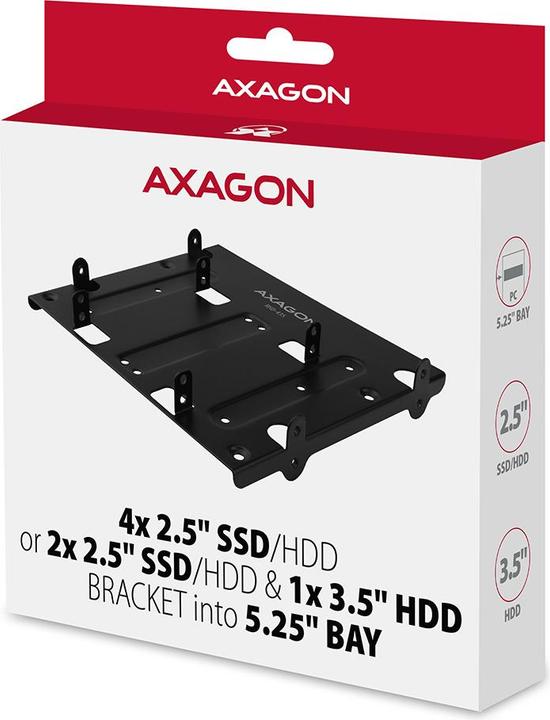 Actual product image Axagon RHD-225 mounting frame for 4x 2.5"/2x 2.5" + 1x 3.5" in 5.25" slot