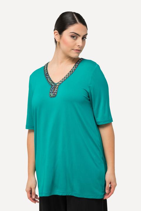 Produktbild Ulla Popken T-Shirt, Perlen, A-Linie, Tunika-Ausschnitt, Halbarm (42, 44)