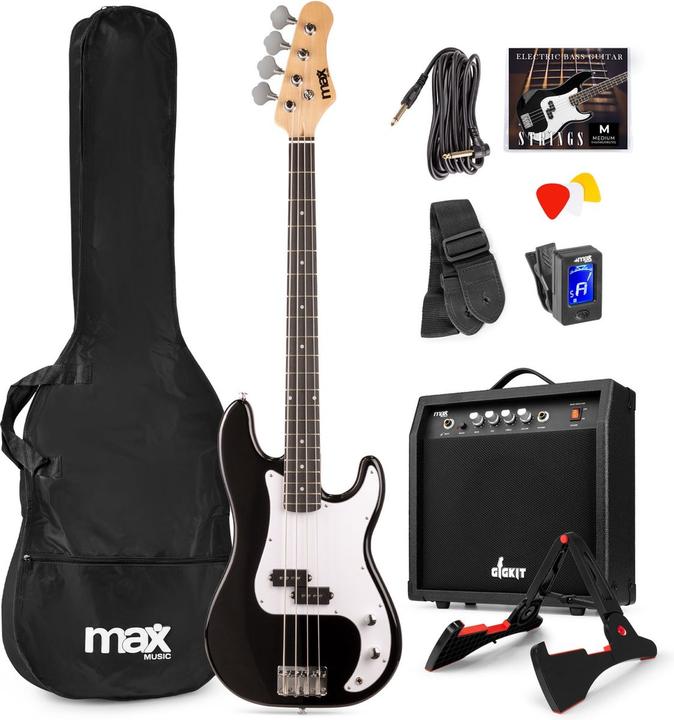 Immagine prodotto Max Music E-Bass GigKit (Basso elettrico, Collo in acero duro, Corpo in tiglio)