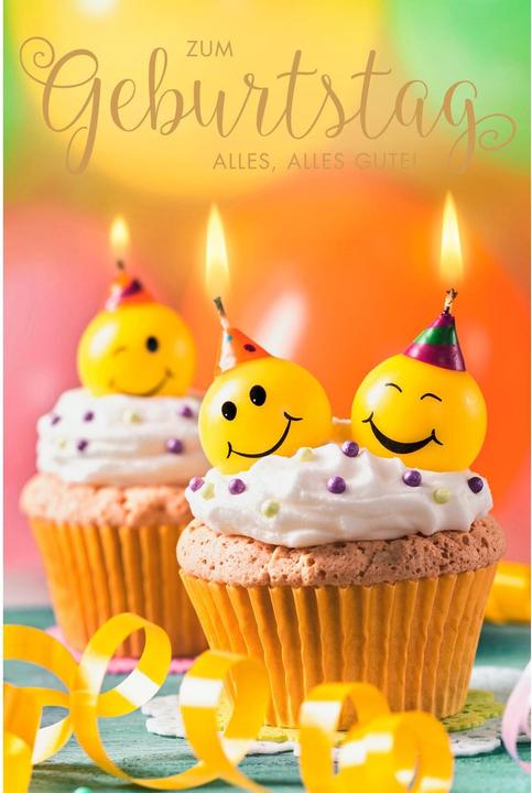 Produktbild ABC Geburtstagskarte Smiley Cupcakes B6 (1 Stk.)