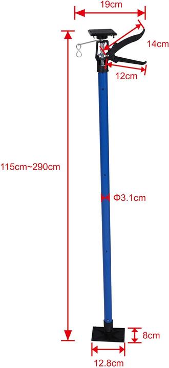 Immagine prodotto Wiltec Supporto per il soffitto 115-290cm 30kg Supporto per l'assemblaggio in acciaio Supporto per la (2900 mm)