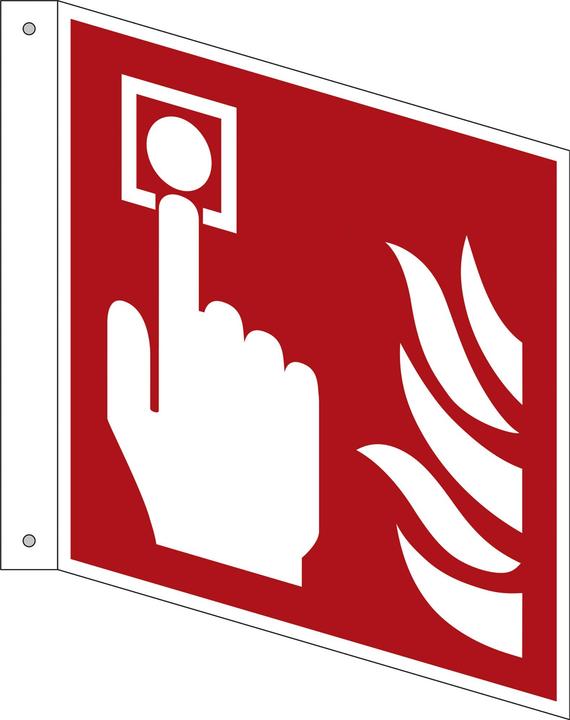 Neutralware Hinweisschild 20 x 20 cm (B x H) F005 Brandmelder Fahnenschild Hart-PVC