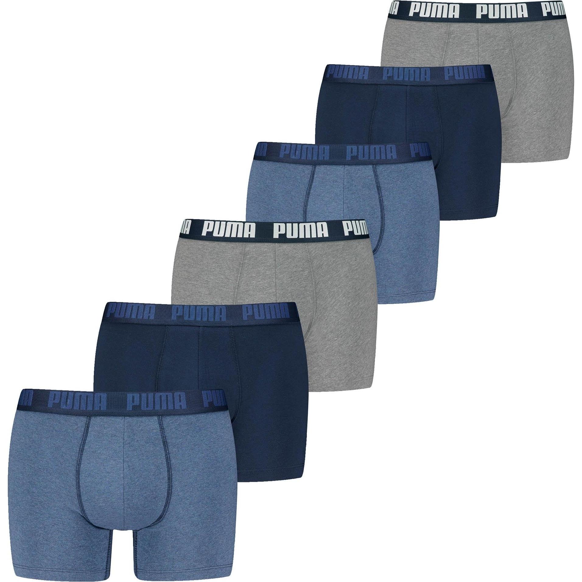 Puma, Herren, Unterhosen, Everyday Boxer, Blau, (M, 6er Pack)