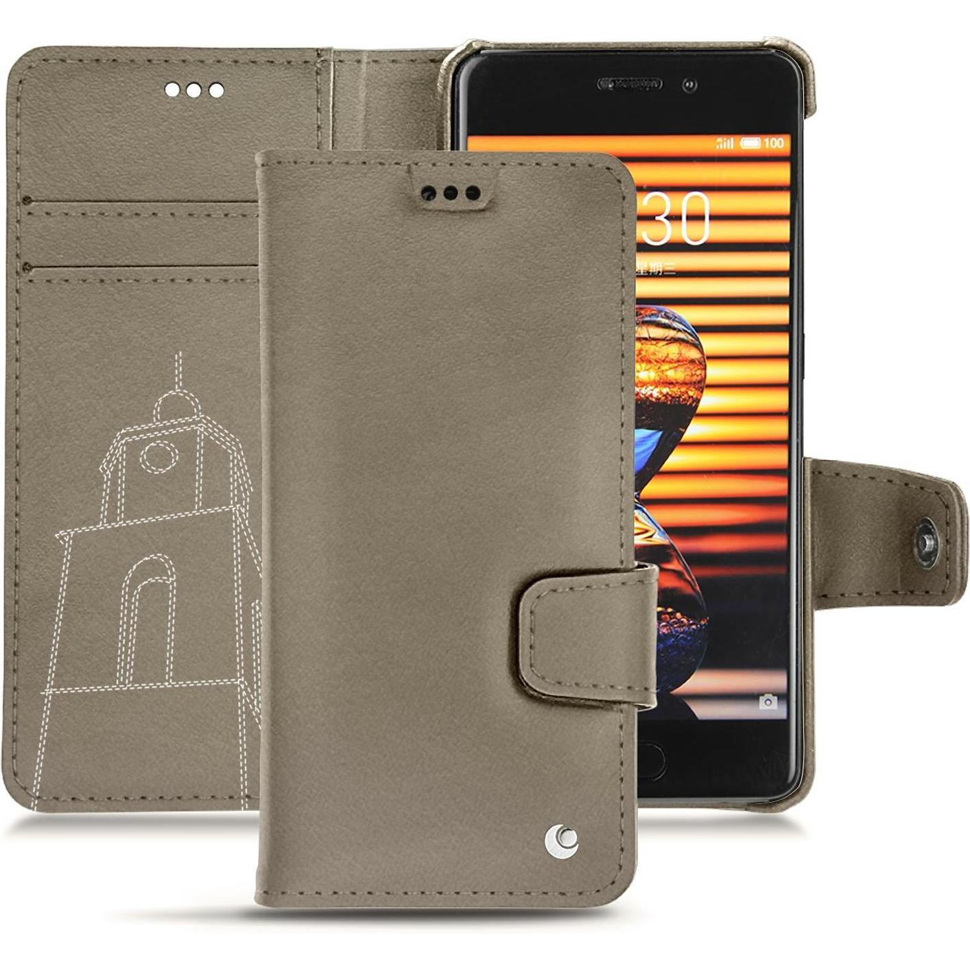 Noreve Lederschutzhülle Wallet (Meizu Pro 7 Plus), Smartphone Hülle, Beige