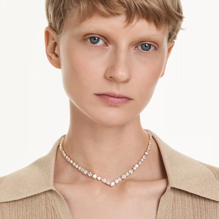 Produktbild Swarovski Mesmera Halskette Verschiedene Schliffe Weiss Goldlegierungsschicht (Swarovski Metall, 38 - 45 cm)