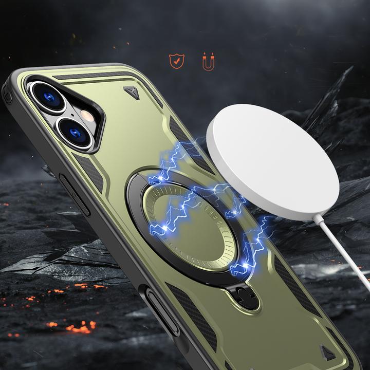 Actual product image Hurtel Hybrid Armor Trendy Case with MagSafe for iPhone 16 Plus - Green (Apple iPhone 16 Plus)