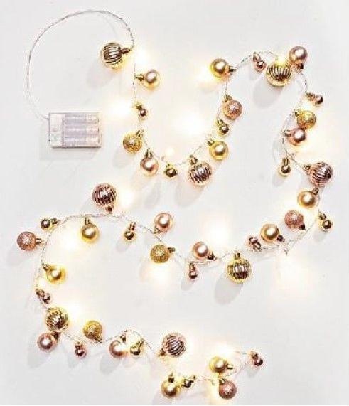 Actual product image MICA Living LED fairy lights - pink/gold baubles - approx. 190 cm (1.90 m)
