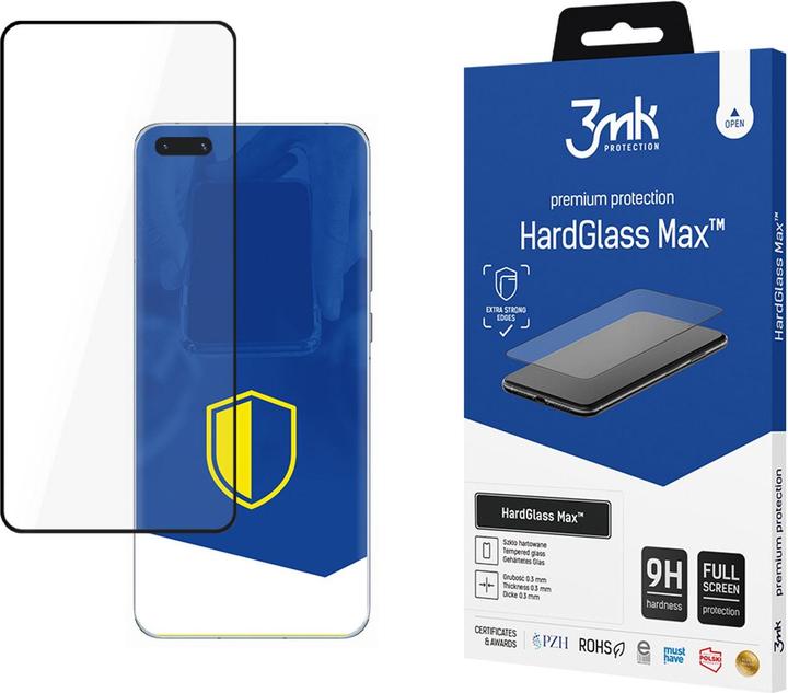 Image du produit 3MK HardGlass Max for Huawei P40 Pro black frame (1 pcs, Huawei P40 Pro)