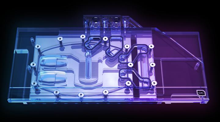 Image du produit Alphacool Ice Block Aurora GPX-N RTX 3090/3080 Gaming X Trio avec plaque arrière - Acrylique + Nickel