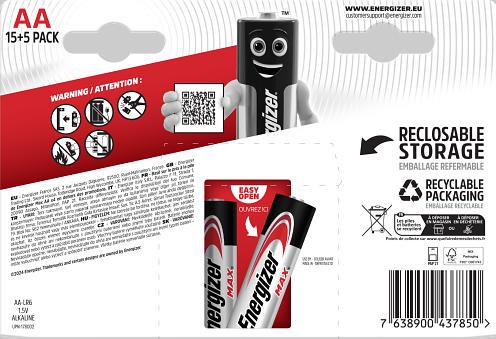 Immagine prodotto Energizer Max Alcalina (20 pz., AA, 2700 mAh)