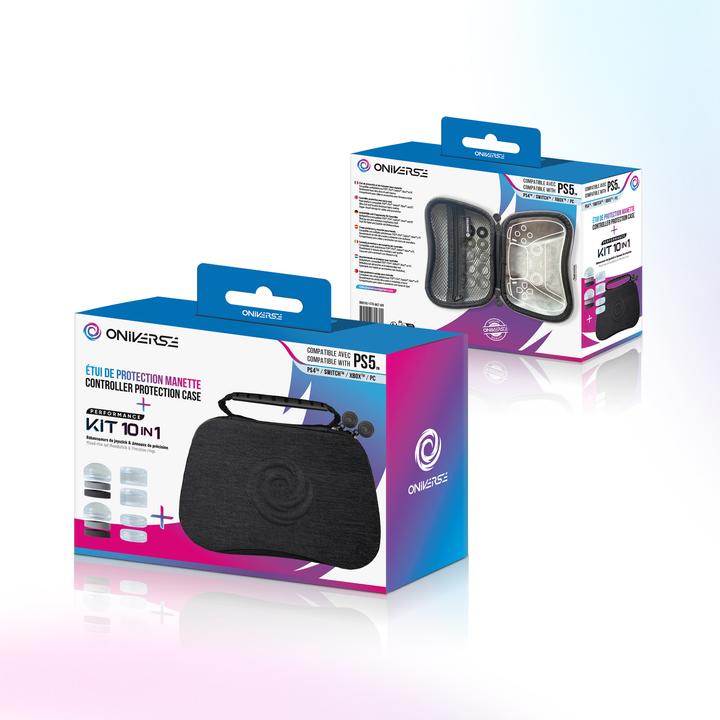 Actual product image Oniverse Controller Case With 10 Accessories 4 Rings 6 Silicon Cap - Grey (PS5)