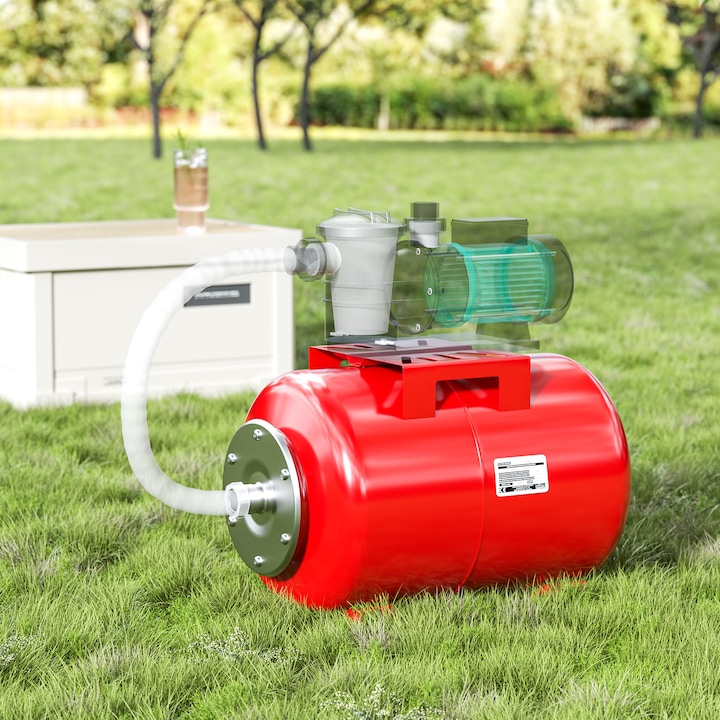 Produktbild Wiltec Membrankessel Hauswasserwerk 24L horizontal Ausdehnungsgefäss Druckkessel (Hauswasserpumpe)