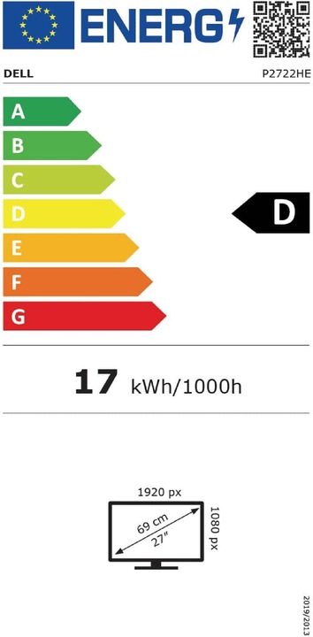 Energy Label Dell P2722HE (1920 x 1080 pixels, 27")