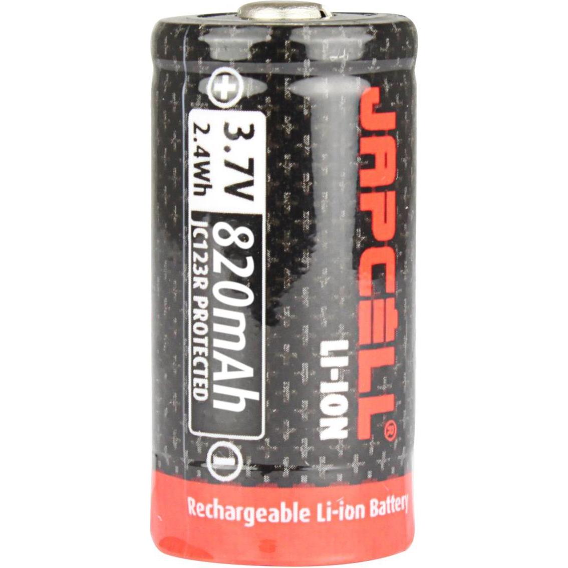 Japcell JCCR123R CR123R Akku für Ladegerät (RCR123A, 820 mAh), Batterien + Akkus