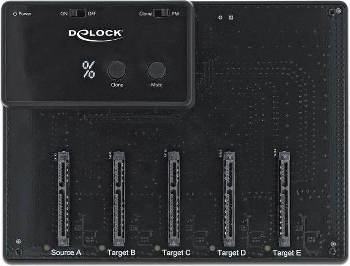 Actual product image Delock Docking and cloning station 64098 for 5x 2.5 SATA HDD / SSD