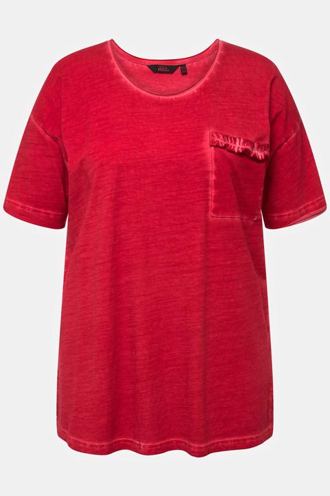 Actual product image Ulla Popken Cold Dye Ruffle Edge Pocket Tee (42, 44)