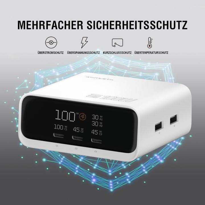 Produktbild 4smarts Desk Charger GaN Screen (100 W, 5 Ports)