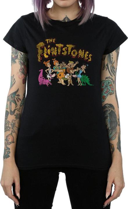 Immagine prodotto The Flintstones Group Distressed Maglietta Donna (XXL)