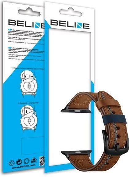 Actual product image Beline pasek Watch 22mm Casual brązowy/brown (22 mm, ecological leather, Plastic)