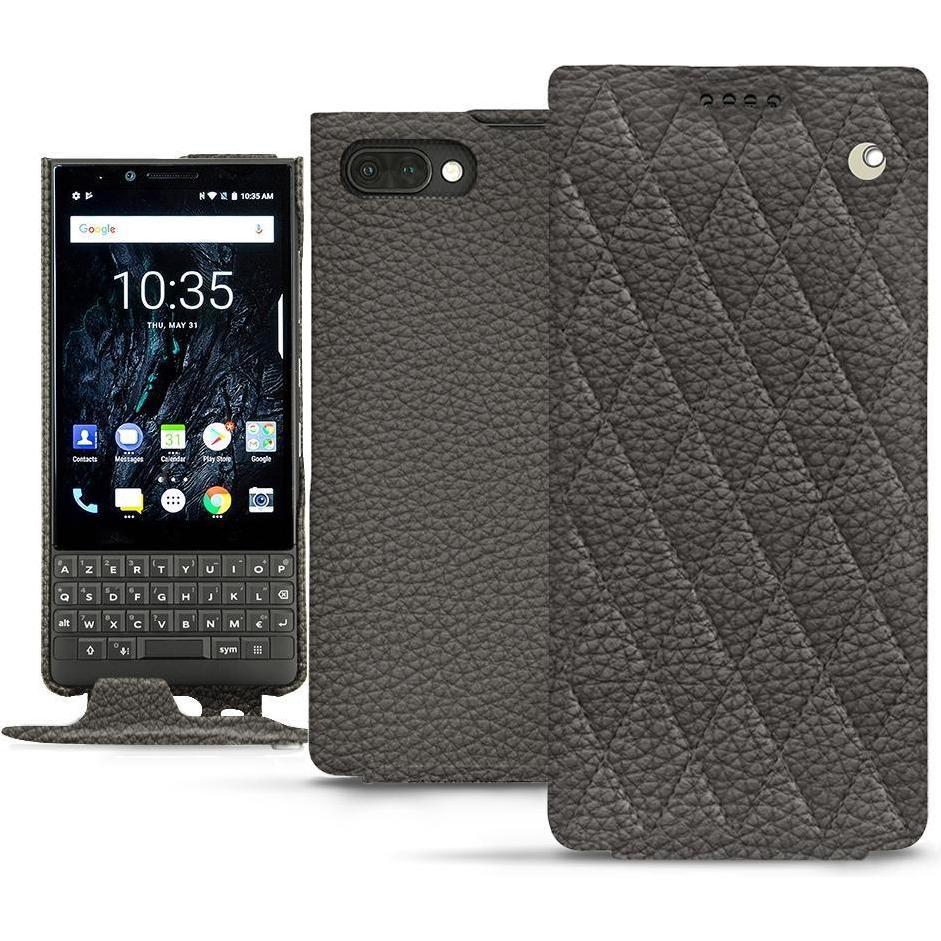 Noreve Lederschutzhülle vertikal (Blackberry KEY2), Smartphone Hülle, Grau