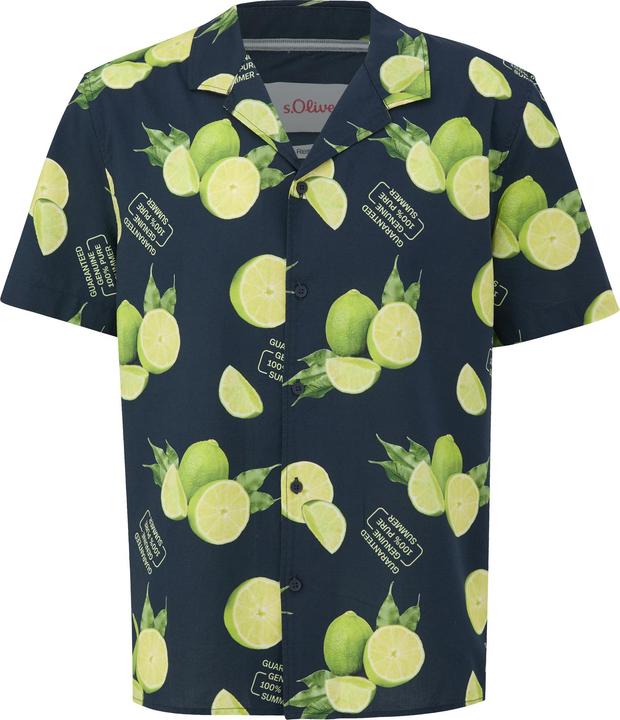 Produktbild S.Oliver Hemd Kurzarmhemd aus Viskosemix mit All-over-Print (L)