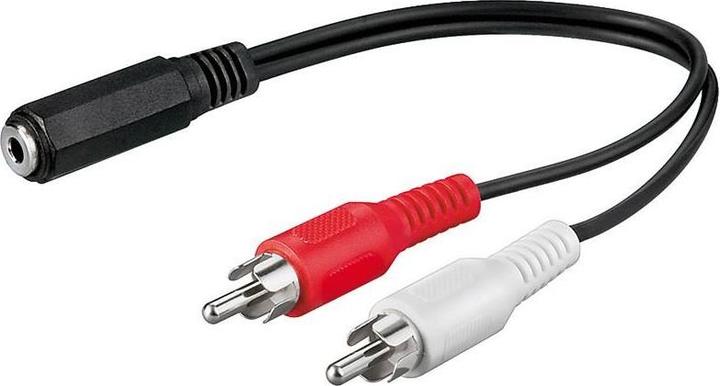 Produktbild PremiumCord Kabel Jack 3,5mm-2xCINCH F/M 20cm (0.20 m, Cinch Kabel)