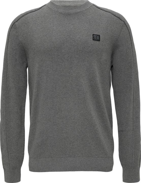 Produktbild s.Oliver Strickpullover Strickpullover mit Nahtdetails und Logo (M)