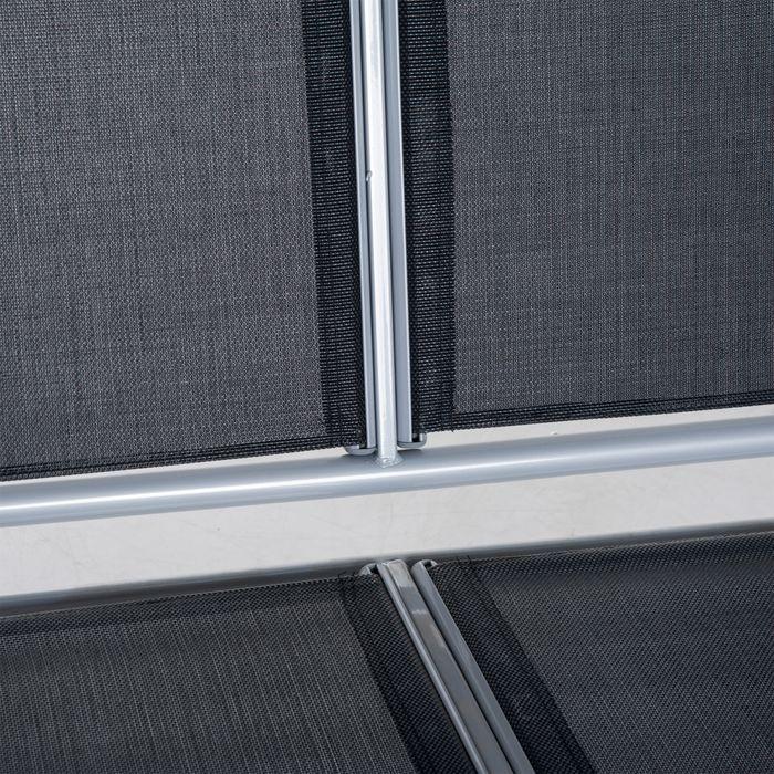 Immagine prodotto Swisshandel24 Hollywoodschaukel 3-Sitzer Gartenschaukel Schaukelbank mit Dach Metall Schwarz+Silber 171 x 108 x 15