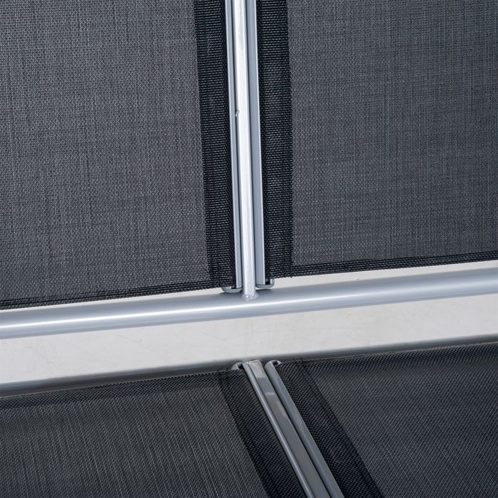 Actual product image Swisshandel24 Hollywoodschaukel 3-Sitzer Gartenschaukel Schaukelbank mit Dach Metall Schwarz+Silber 171 x 108 x 15