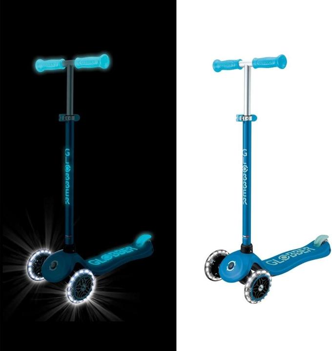 Actual product image Globber PRIMO PLUS GLOW LIGHTS Scooter - Petrol Blue (443-100)