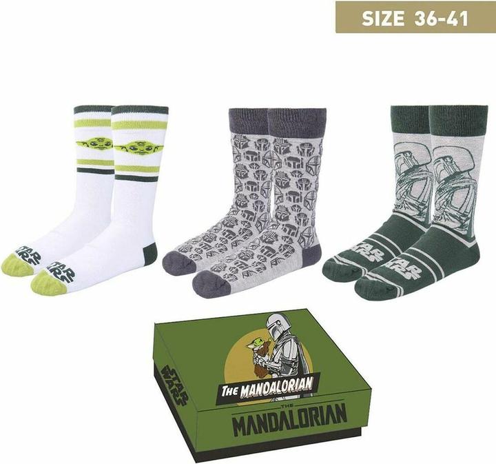 NoName STAR WARS - The Mandalorian - Pack de 3 paires de chaussettes (P36-41) (3er Pack, 36 - 41)