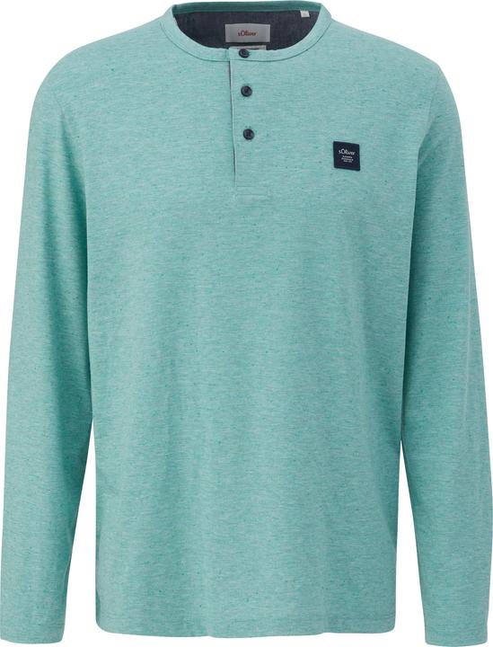 Produktbild s.Oliver T-Shirt Meliertes Longsleeve mit Henleyausschnitt (L)