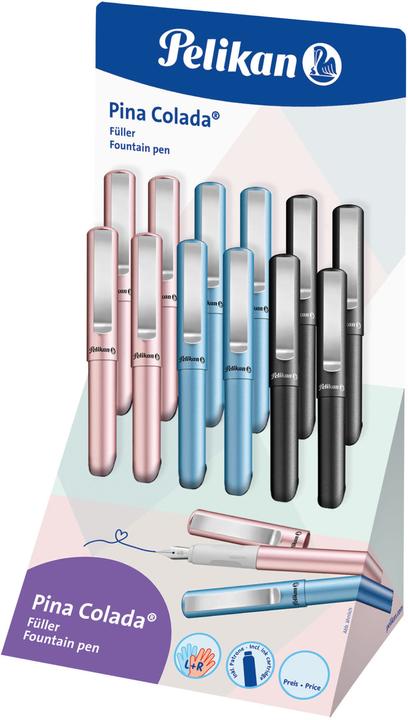 Produktbild Pelikan Fllhalter Pina Colada, 12er Display (Anthrazit, Blau, Rosé, 12x)