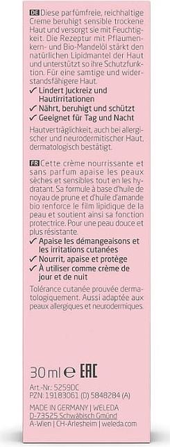 Valori nutrizionali e ingredienti Weleda Crema idratante sensibile (30 ml, Crema 24h)